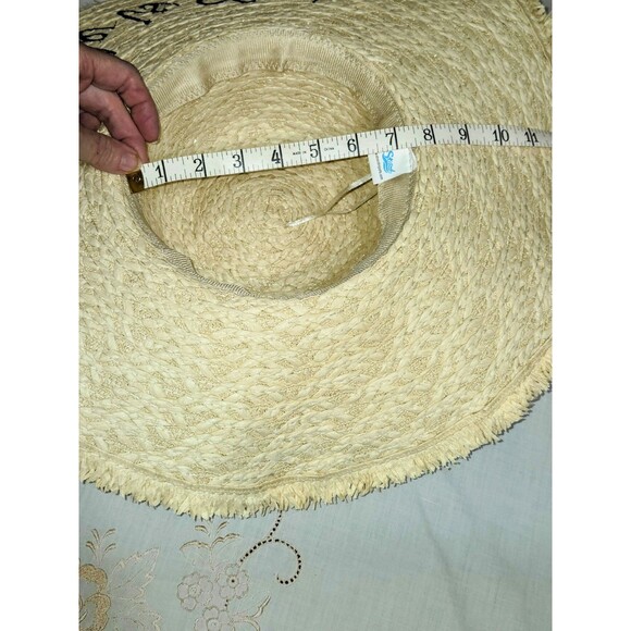 Women’s Wide Brim Straw Hat “ Life Is Good” Adjustable Fit. Stands Imports - Picture 4 of 4